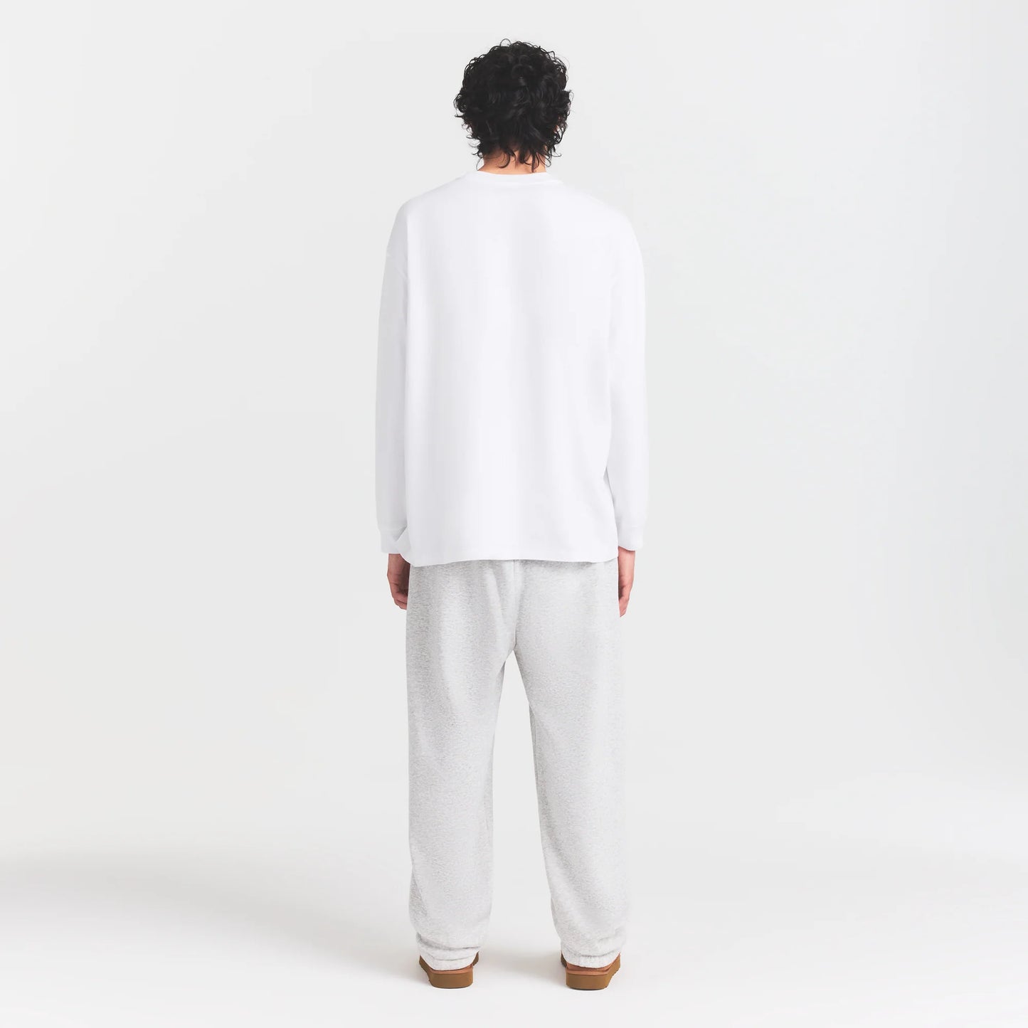 HEAVYWEIGHT COTTON MENS RELAXED LONG SLEEVE T-SHIRT | CHALK