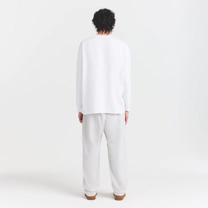 HEAVYWEIGHT COTTON MENS RELAXED LONG SLEEVE T-SHIRT | CHALK