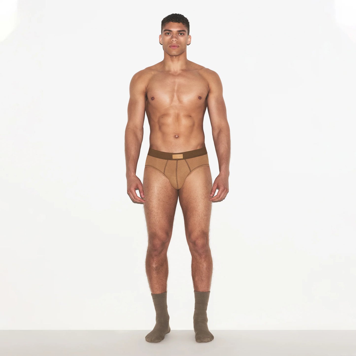 SKIMS COTTON MENS BRIEF | RUSSET