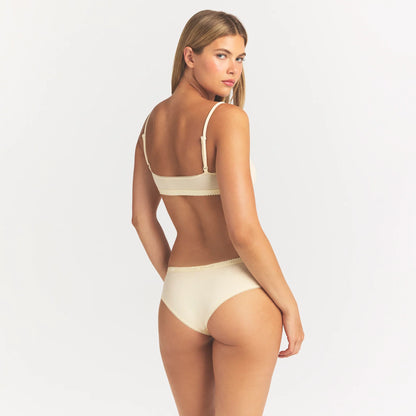 LIGHTWEIGHT COTTON LOGO PICOT HIPSTER | BUTTER TONAL