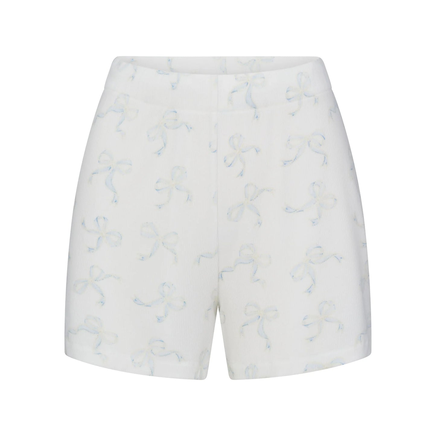 SOFT LOUNGE SHORT SLEEP SET | IVORY PEARL BOWS PRINT
