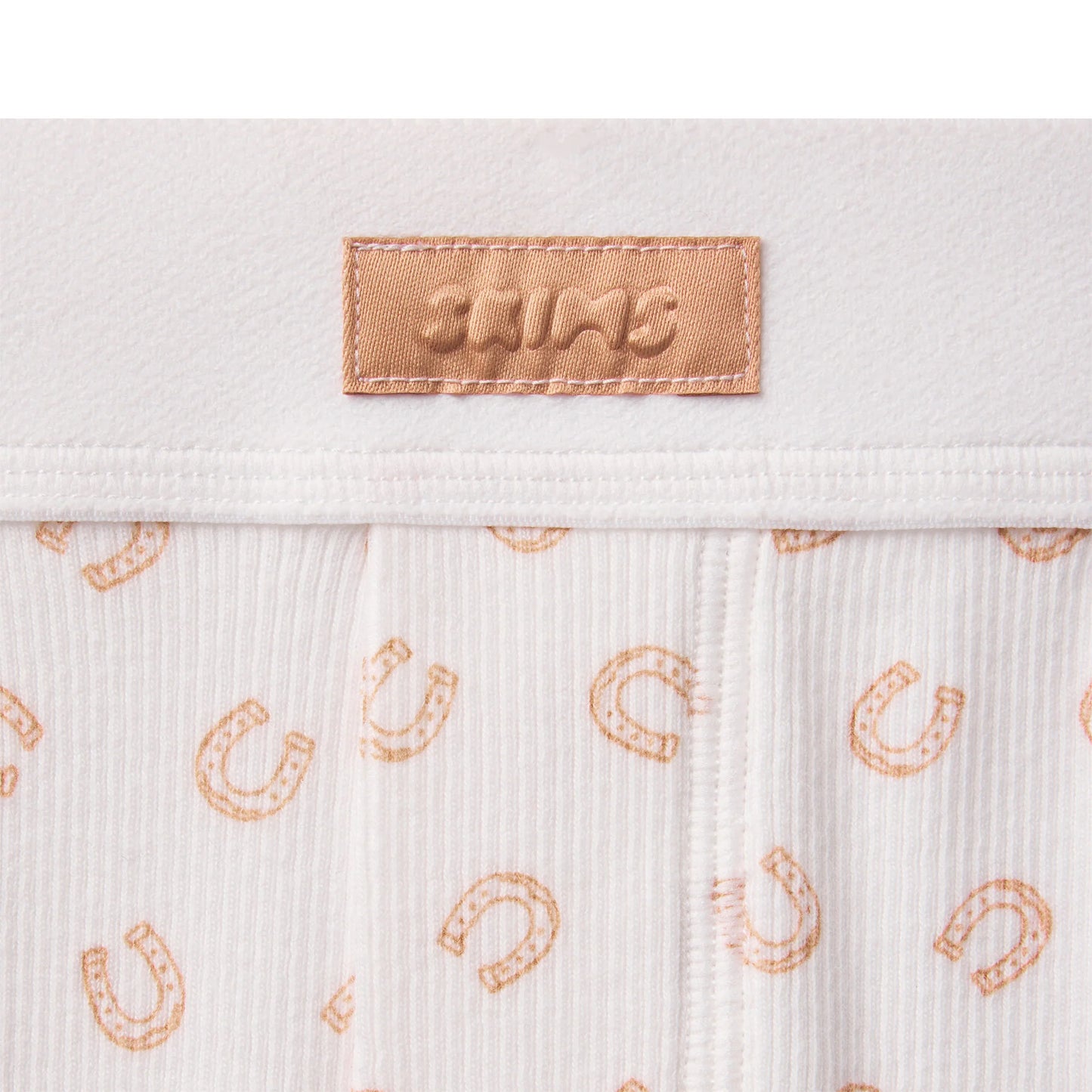 COTTON RIB BOXER | OCHRE HORSESHOE PRINT