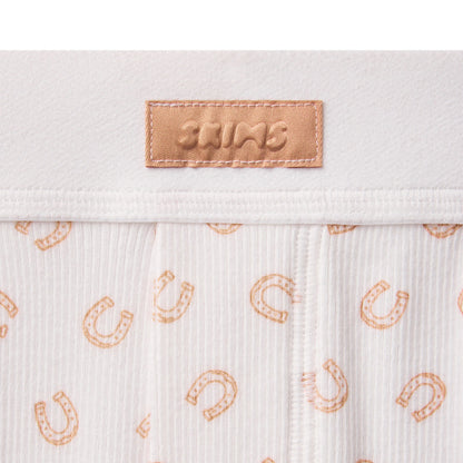 COTTON RIB BOXER | OCHRE HORSESHOE PRINT