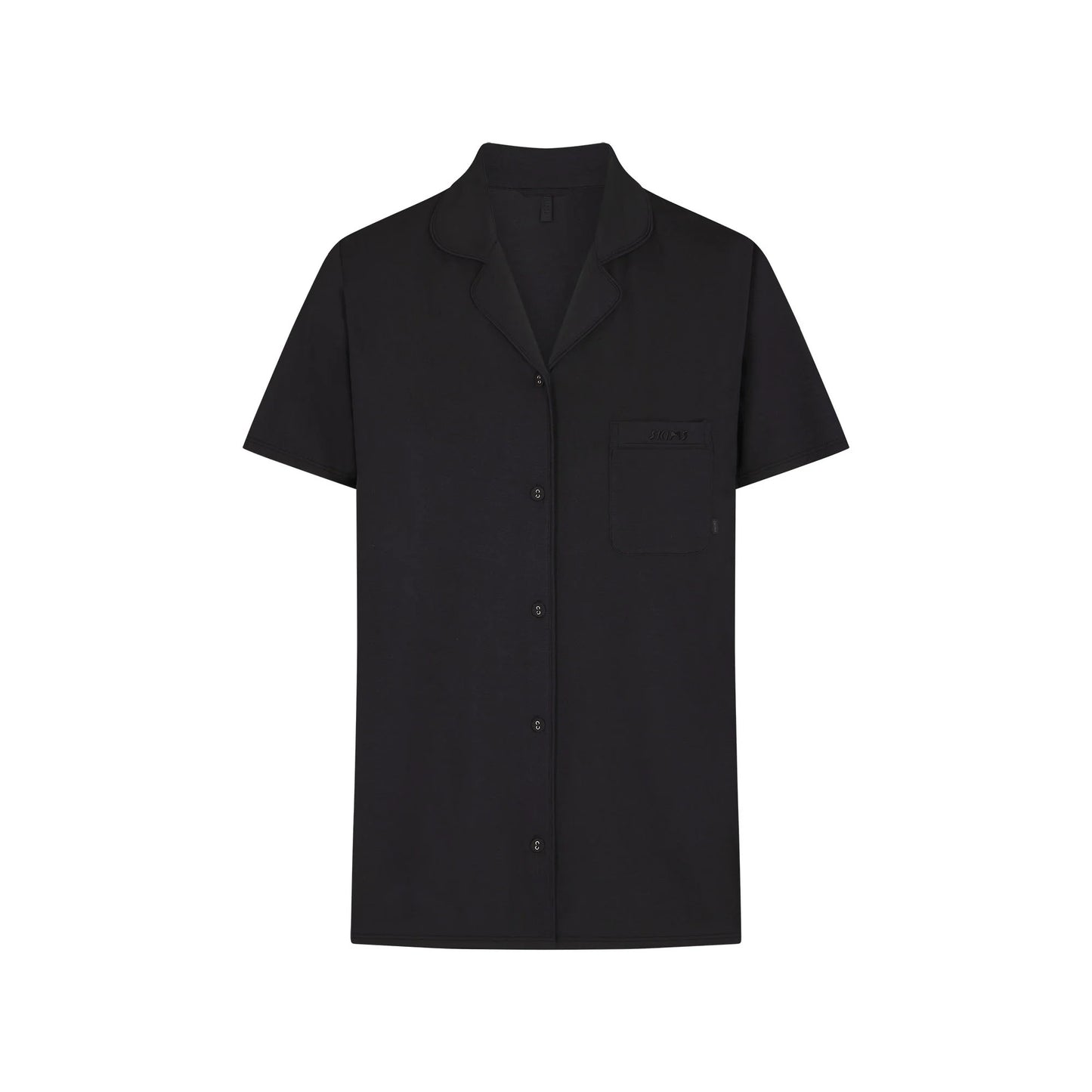 SKIMS SLEEP SHORT SLEEVE BUTTON UP SET | ONYX