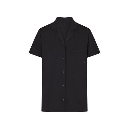 SKIMS SLEEP SHORT SLEEVE BUTTON UP SET | ONYX