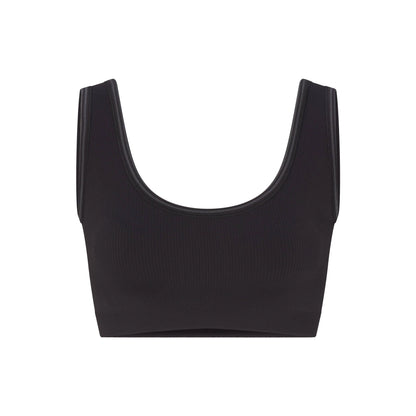 NikeSKIMS RIBBED SEAMLESS SCOOP BRA | OBSIDIAN