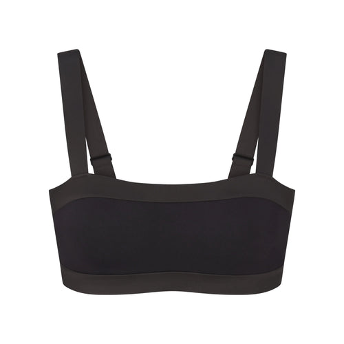NikeSKIMS MATTE SHINE MIX STRAIGHT NECK BRA | OBSIDIAN AND IGNEOUS
