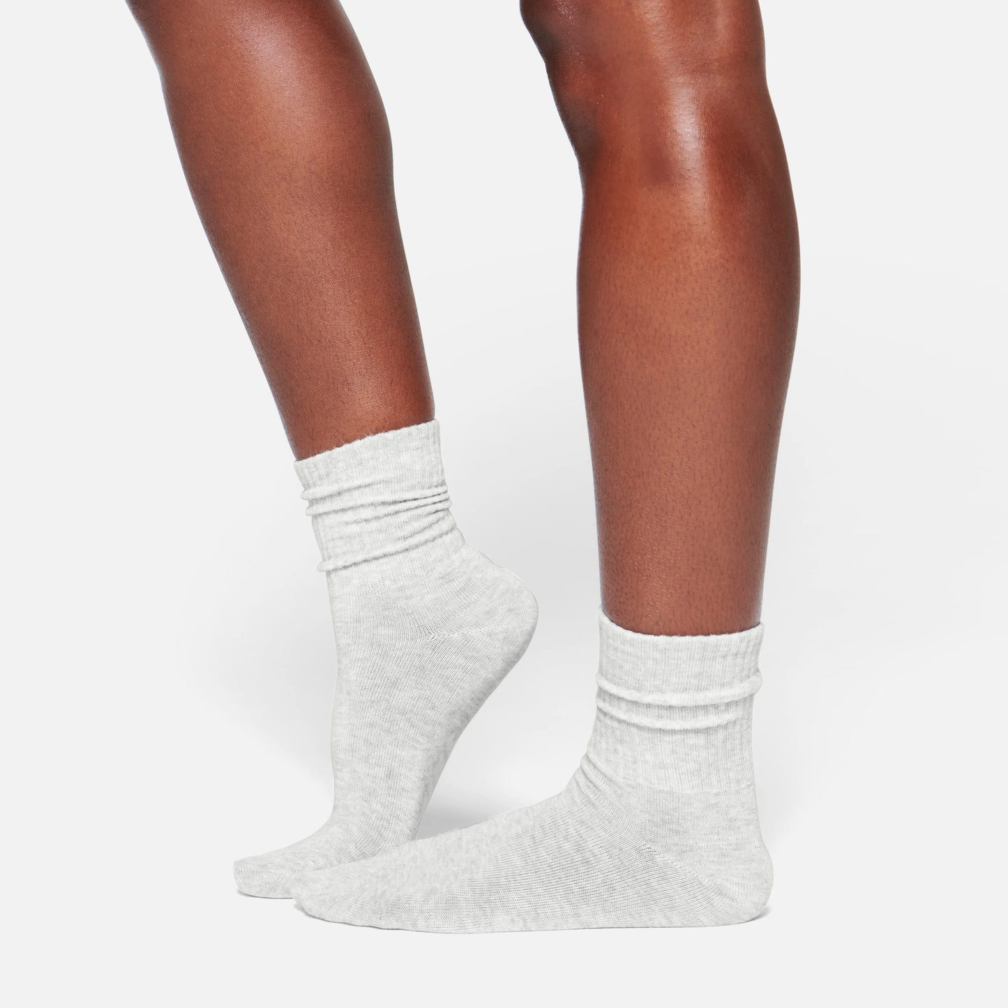 RIBBED CREW SOCK | LIGHT HEATHER GREY