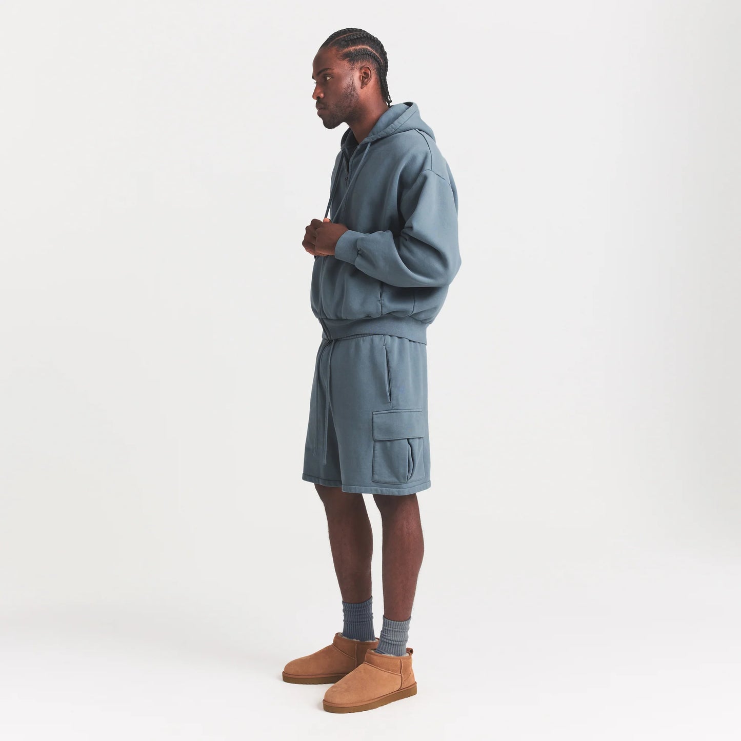 HEAVYWEIGHT FLEECE MENS CARGO SHORT | KYANITE