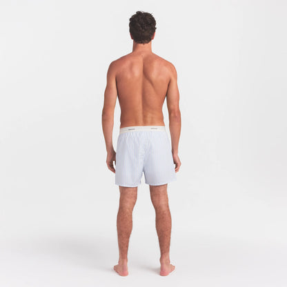 COTTON POPLIN MENS LOGO BAND BOXER | PLATINUM DOUBLE STRIPE