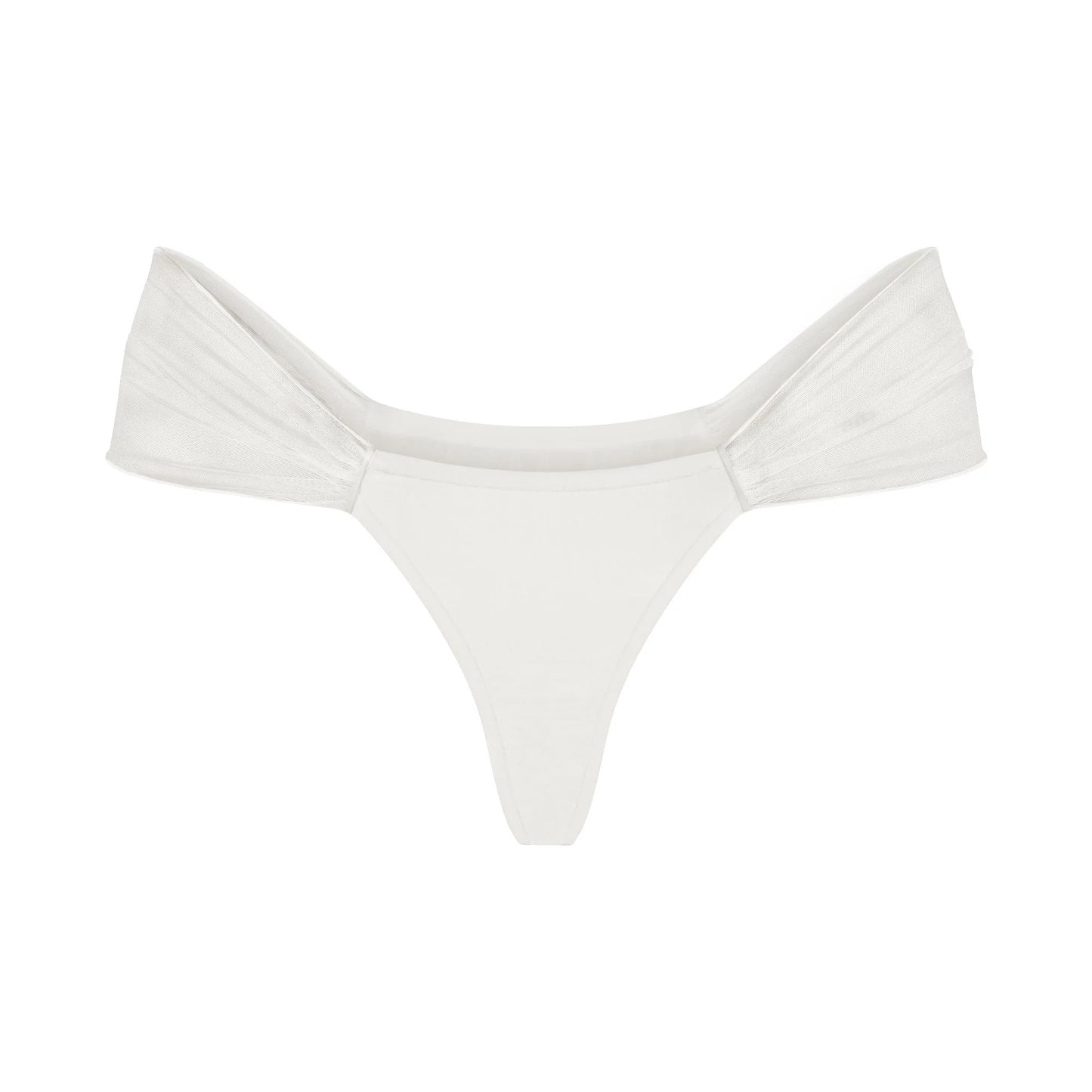 ULTRA FINE MESH DRAPED THONG | IVORY