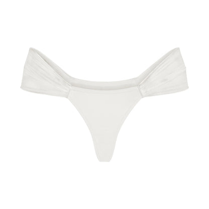 ULTRA FINE MESH DRAPED THONG | IVORY