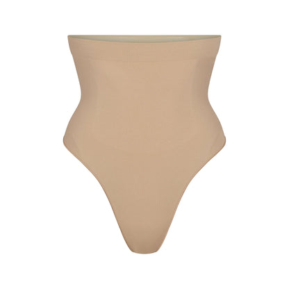 SEAMLESS SCULPT HIGH-WAISTED THONG | CLAY