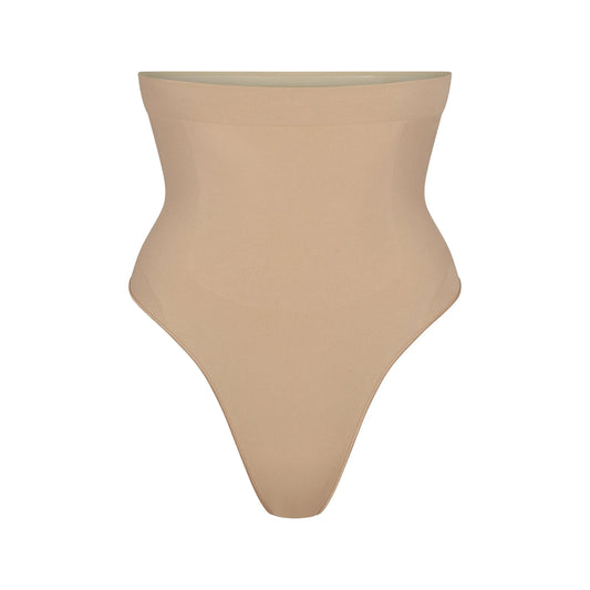 SEAMLESS SCULPT HIGH-WAISTED THONG | CLAY