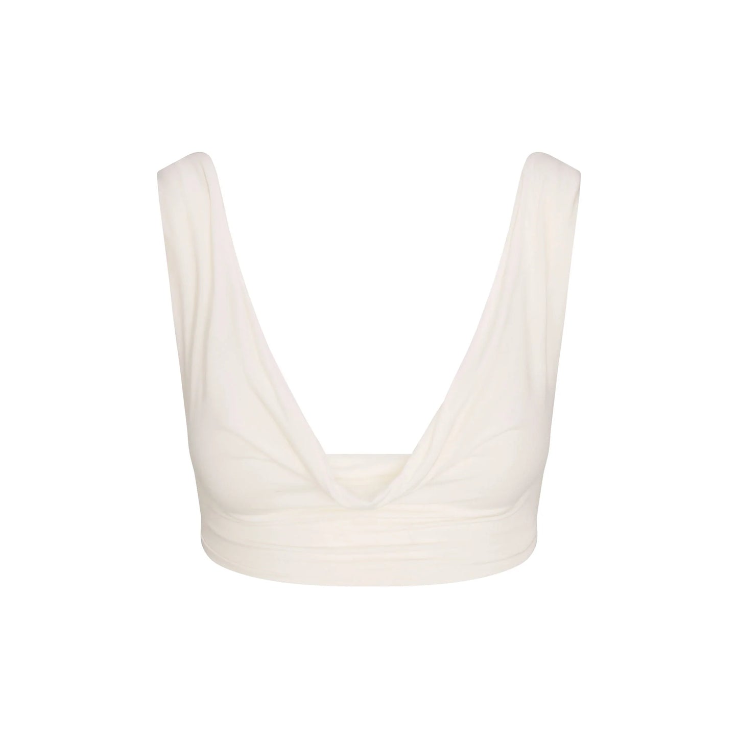 VETTESE X SKIMS SHEER MODAL DRAPED BRALETTE | ECRU