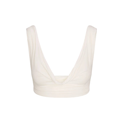 VETTESE X SKIMS SHEER MODAL DRAPED BRALETTE | ECRU