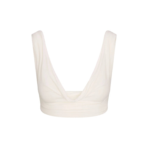 VETTESE X SKIMS SHEER MODAL DRAPED BRALETTE | ECRU