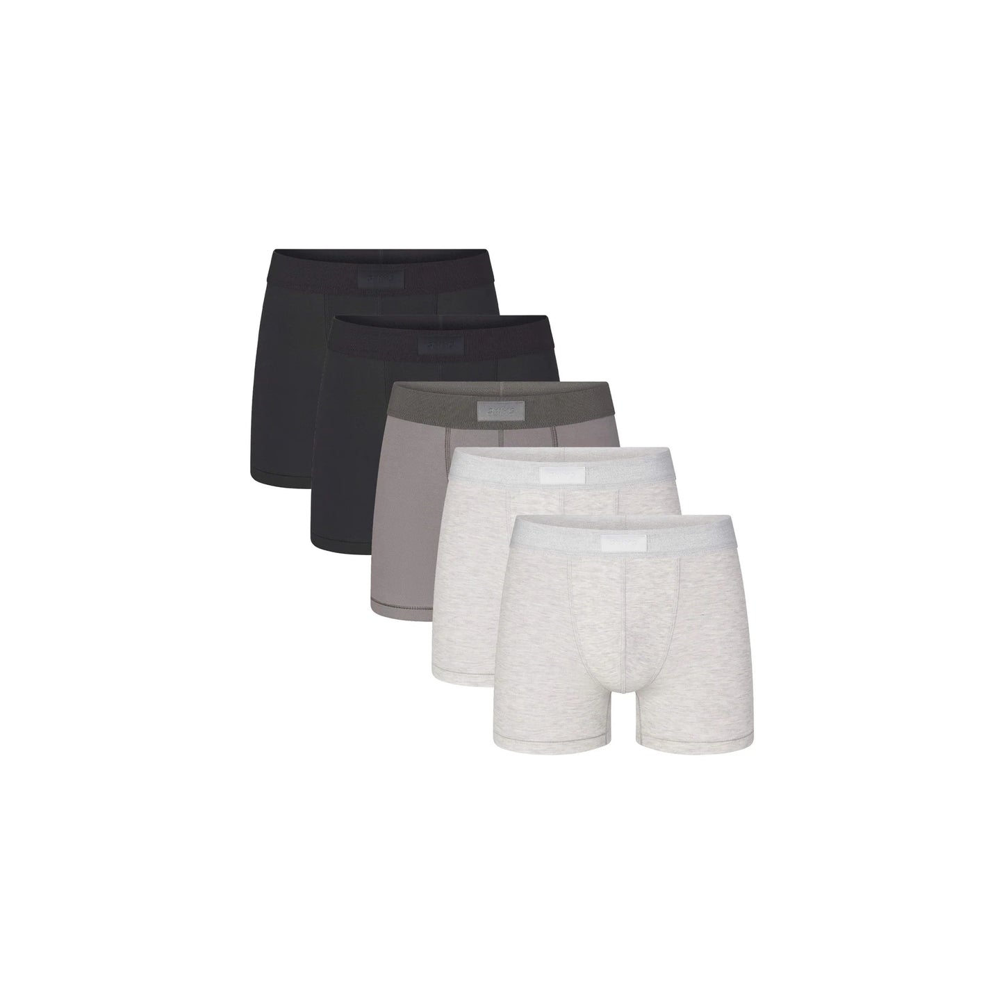SKIMS COTTON MENS 3" BOXER BRIEF 5-PACK | HEATHER MULTI