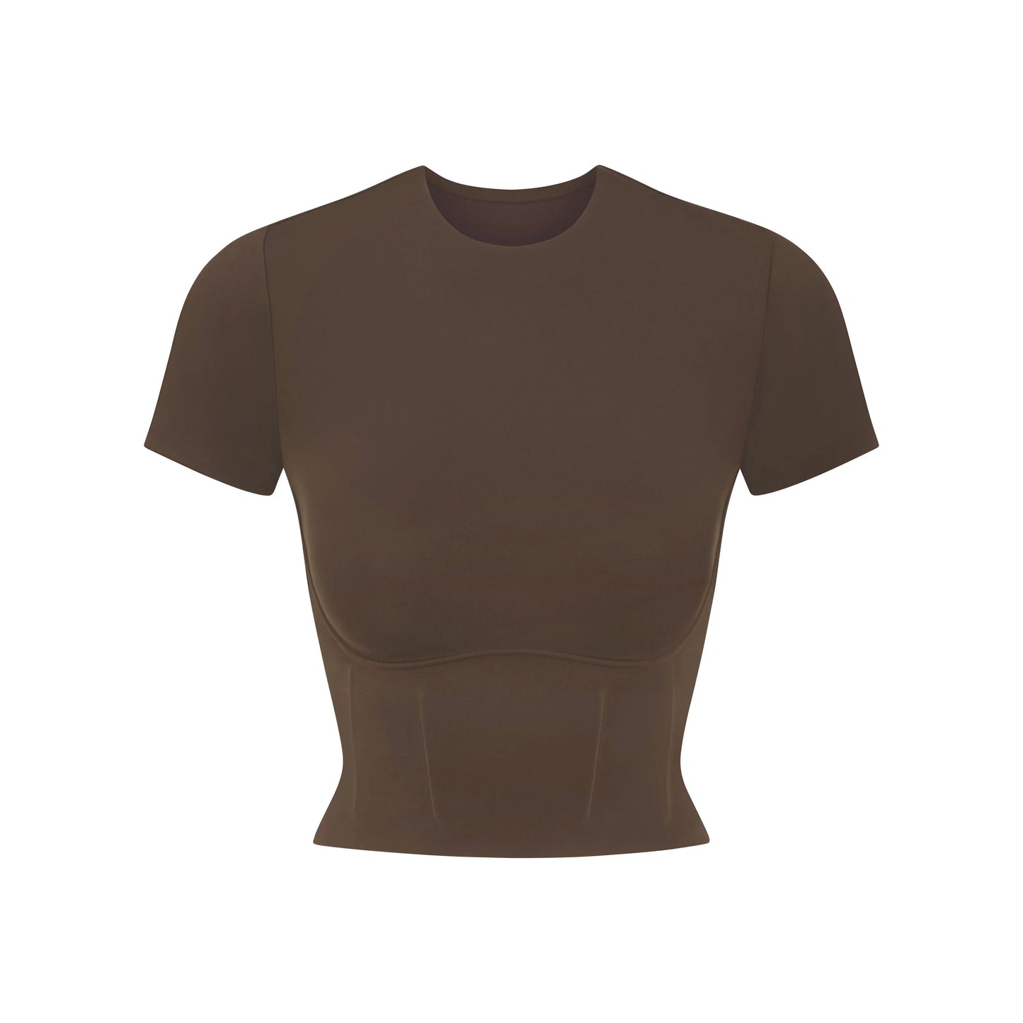 NikeSKIMS MATTE CROPPED CORSET T-SHIRT | DARK SEPIA