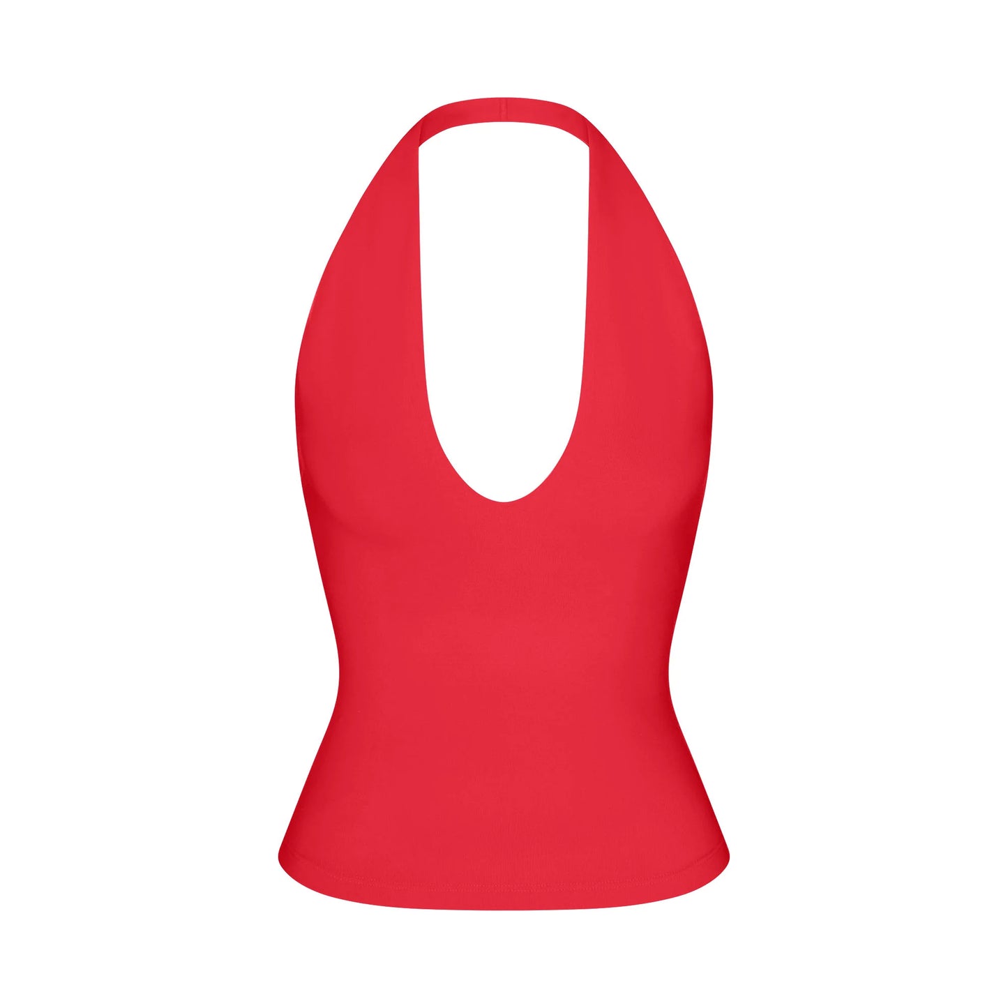 SMOOTH LAYERS HALTER TOP | CARMINE