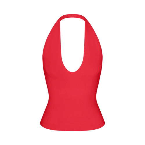 SMOOTH LAYERS HALTER TOP | CARMINE