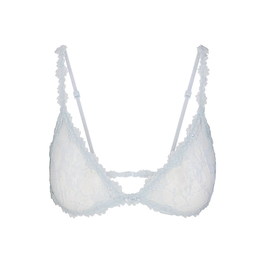 STRETCH LACE TRIANGLE BRALETTE | POWDER BLUE