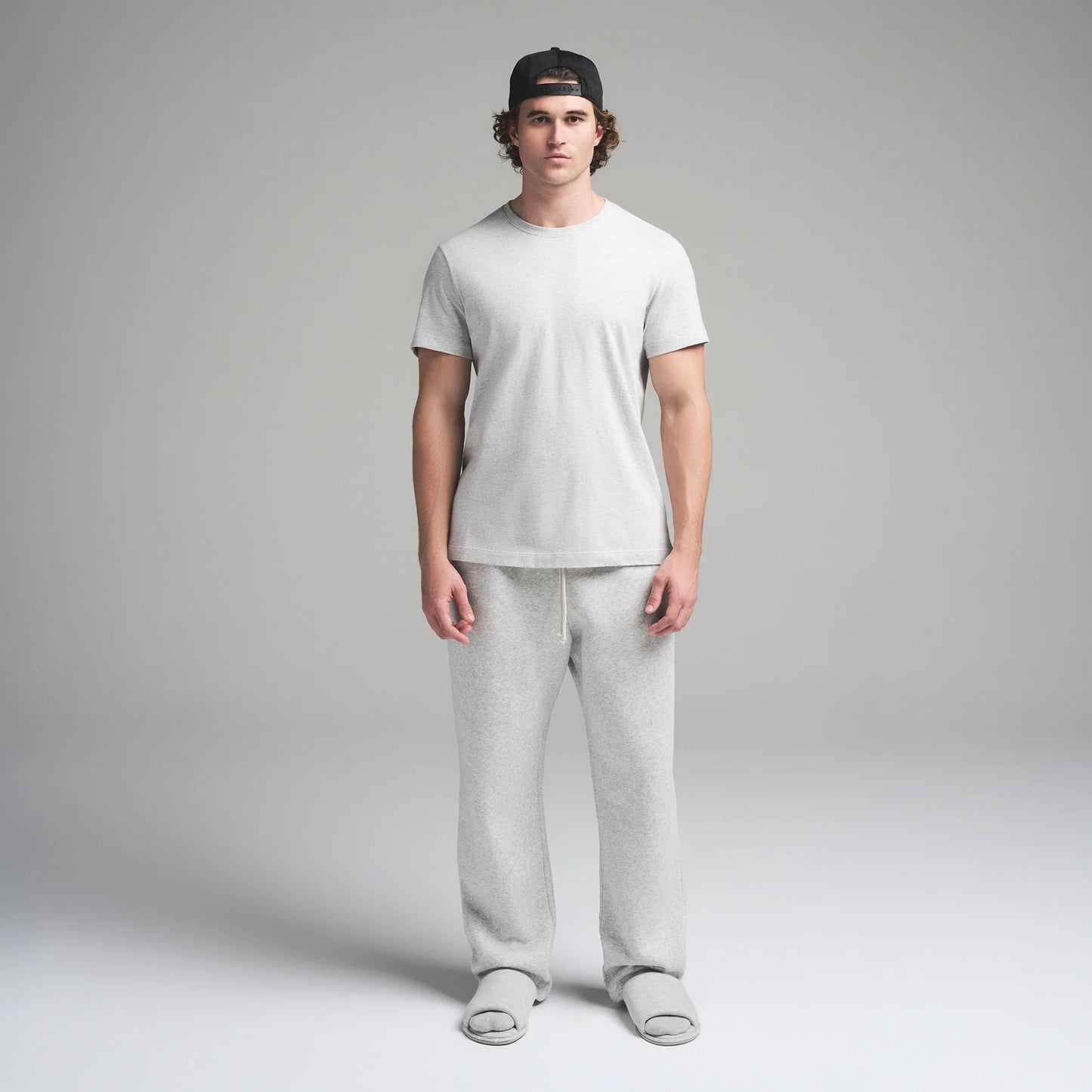 SKIMS COTTON MENS CLASSIC T-SHIRT | LIGHT HEATHER GREY
