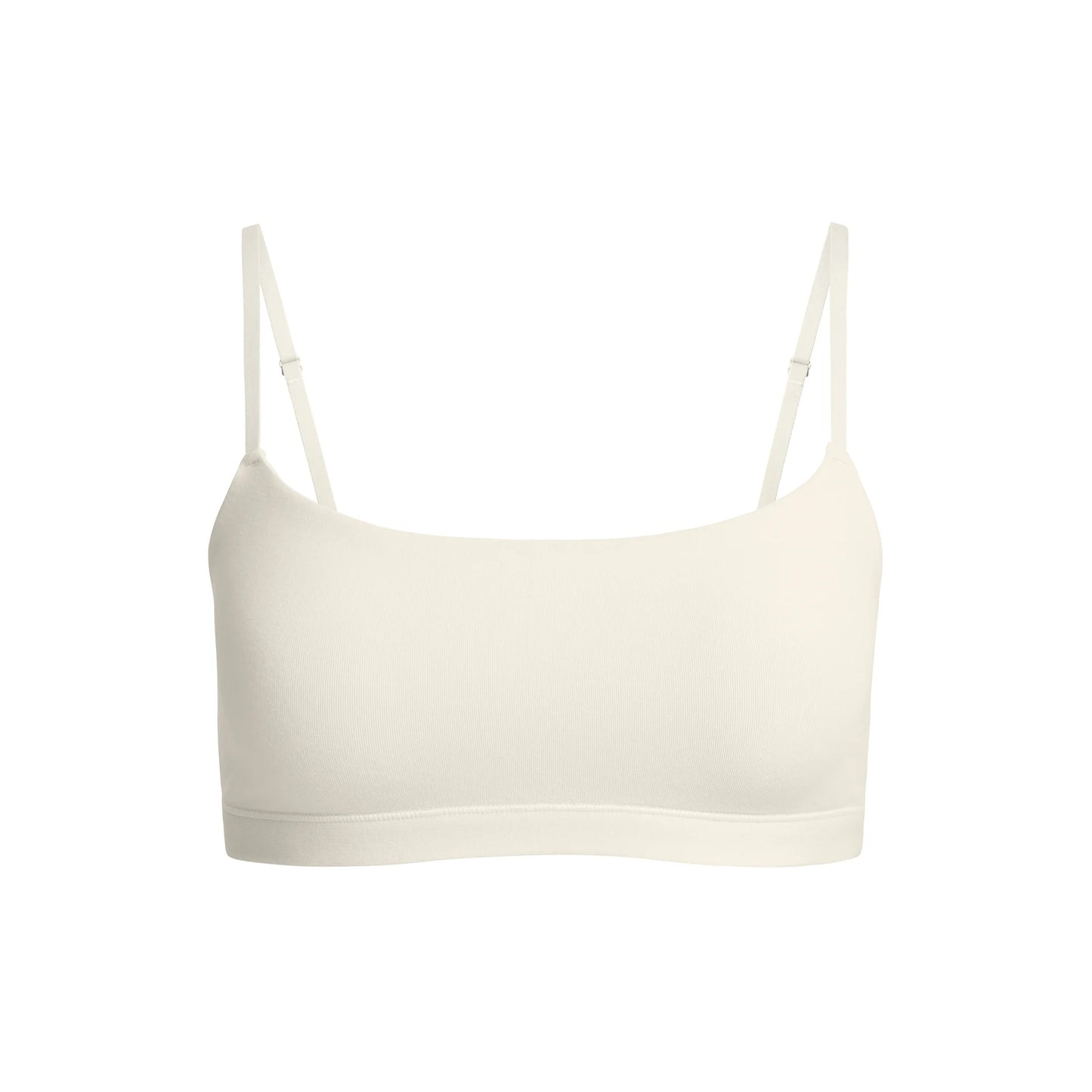 COTTON JERSEY SCOOP BRALETTE | BONE