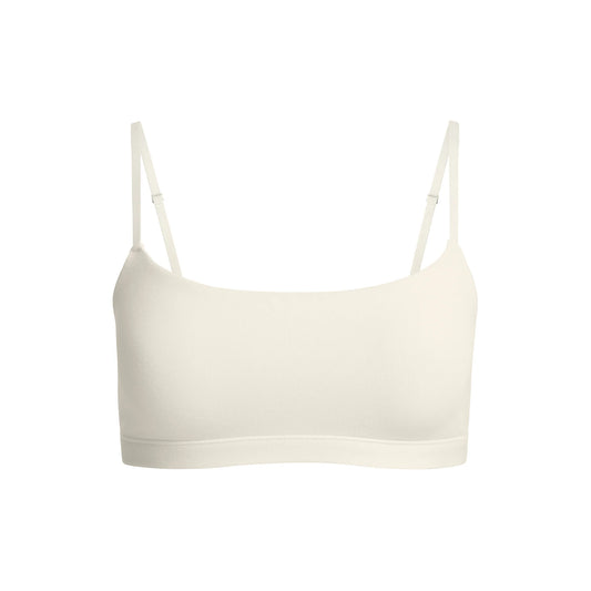COTTON JERSEY SCOOP BRALETTE | BONE