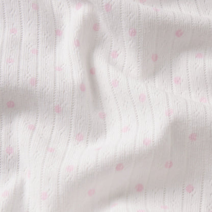 LIGHTWEIGHT COTTON POINTELLE SCOOP BRALETTE | SNOW PEONY PIN DOT