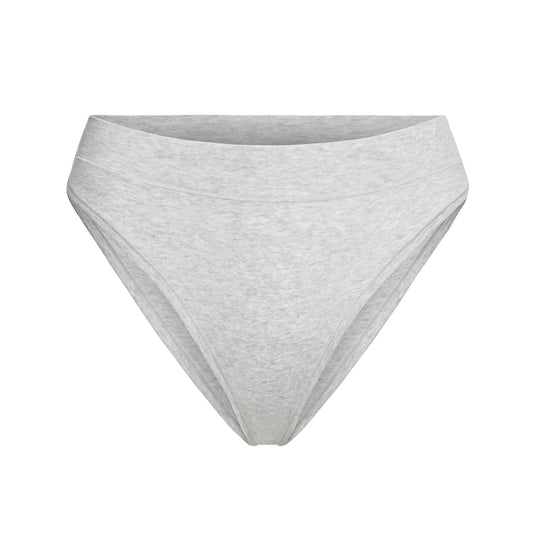 COTTON JERSEY CHEEKY TANGA | LIGHT HEATHER GREY