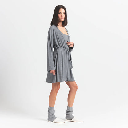 SOFT LOUNGE ROBE | HEATHER GREY