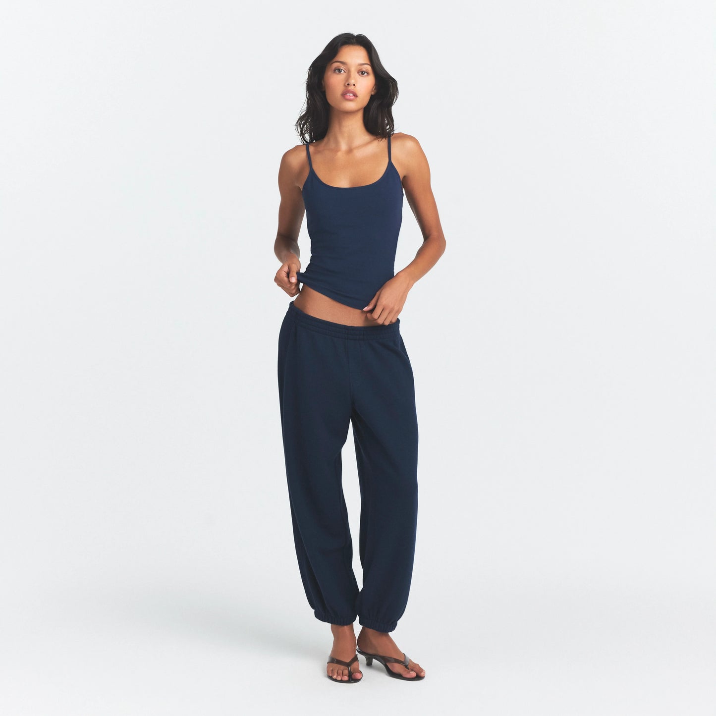 COTTON JERSEY SCOOP NECK CAMI | NAVY