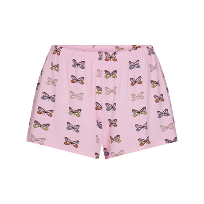 SKIMS SLEEP SHORT SLEEVE BUTTON UP SET | PEONY BUTTERFLY PRINT