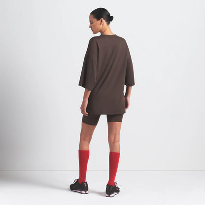 NikeSKIMS AIRY V-NECK OVERSIZED TOP | DARK SEPIA