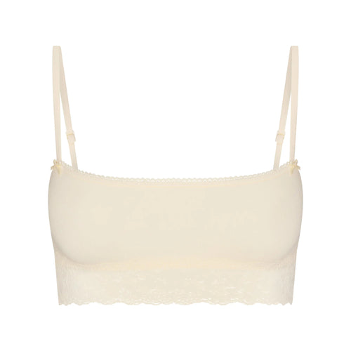LIGHTWEIGHT COTTON STRAIGHT NECK BRALETTE | BUTTER TONAL