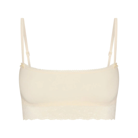 LIGHTWEIGHT COTTON STRAIGHT NECK BRALETTE | BUTTER TONAL