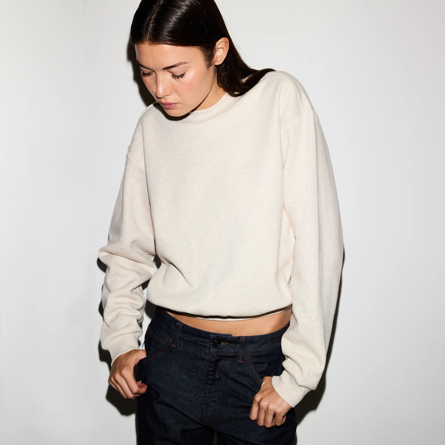 COTTON FLEECE CLASSIC CREWNECK | OATMEAL HEATHER