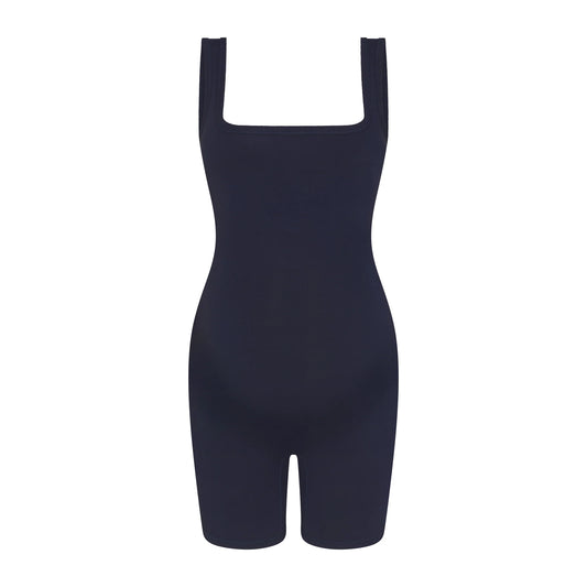 COTTON JERSEY MATERNITY ONESIE | NAVY