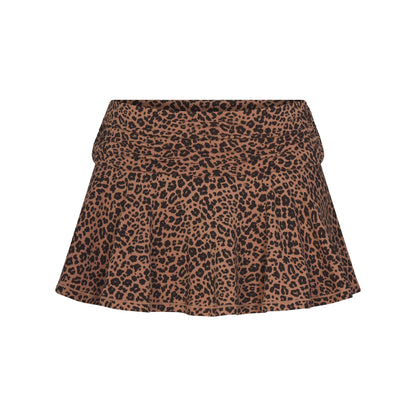 COTTON JERSEY FOLDOVER MINI SKORT | SIENNA NATURAL LEOPARD