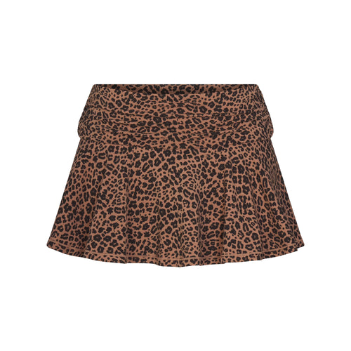 COTTON JERSEY FOLDOVER MINI SKORT | SIENNA NATURAL LEOPARD