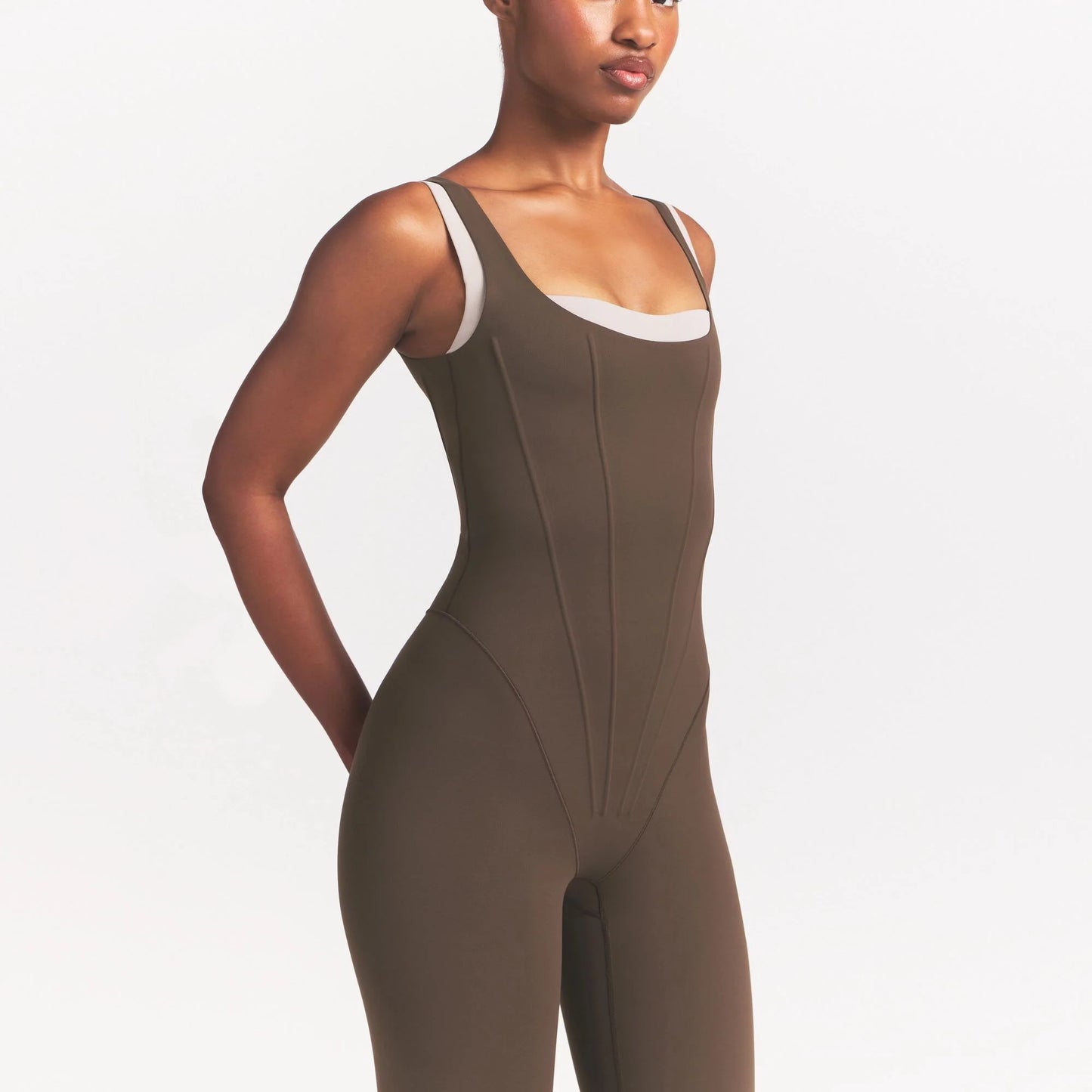 NikeSKIMS MATTE CORSET 29" ONE PIECE | DARK SEPIA