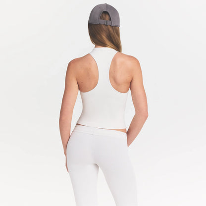 NikeSKIMS MATTE MOCK NECK RACER TANK | IVORY