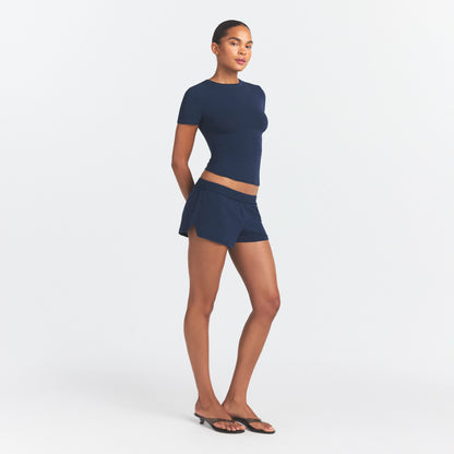 COTTON JERSEY LOOSE SHORT | NAVY