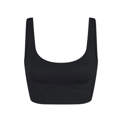 NikeSKIMS MATTE LONGLINE CORSET BRA | OBSIDIAN