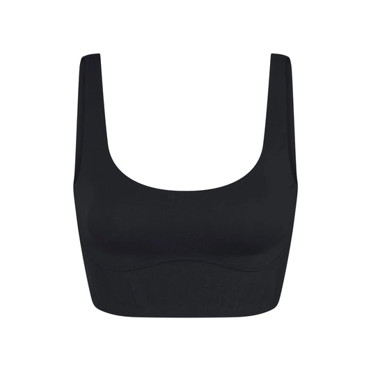 NikeSKIMS MATTE LONGLINE CORSET BRA | OBSIDIAN