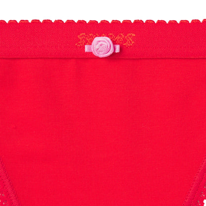 LIGHTWEIGHT COTTON LOGO PICOT STRING BIKINI | RUBY TONAL