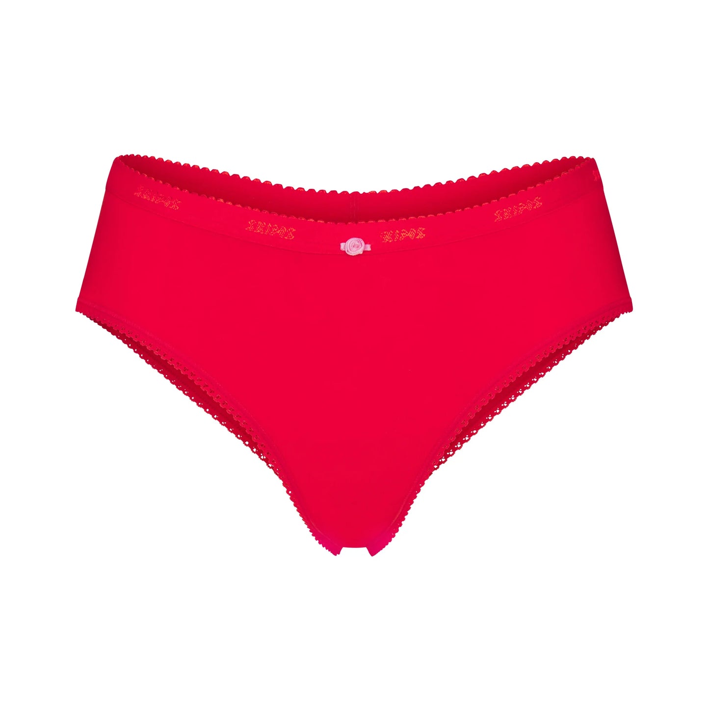 LIGHTWEIGHT COTTON LOGO PICOT HIPSTER | RUBY TONAL