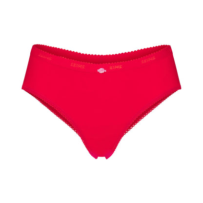 LIGHTWEIGHT COTTON LOGO PICOT HIPSTER | RUBY TONAL