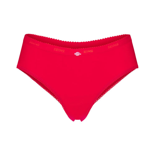 LIGHTWEIGHT COTTON LOGO PICOT HIPSTER | RUBY TONAL
